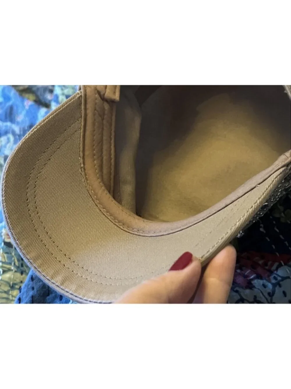 Scala Pronto Hat Army Style Cap Beige Silver Rhinestone Studded Glam Cotton OS